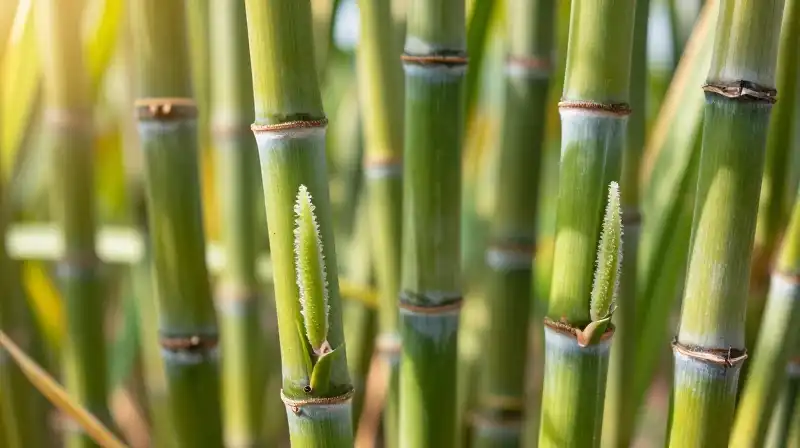 Lush sugarcane stalks display brilliant, crystalline pods under the vibrant sun